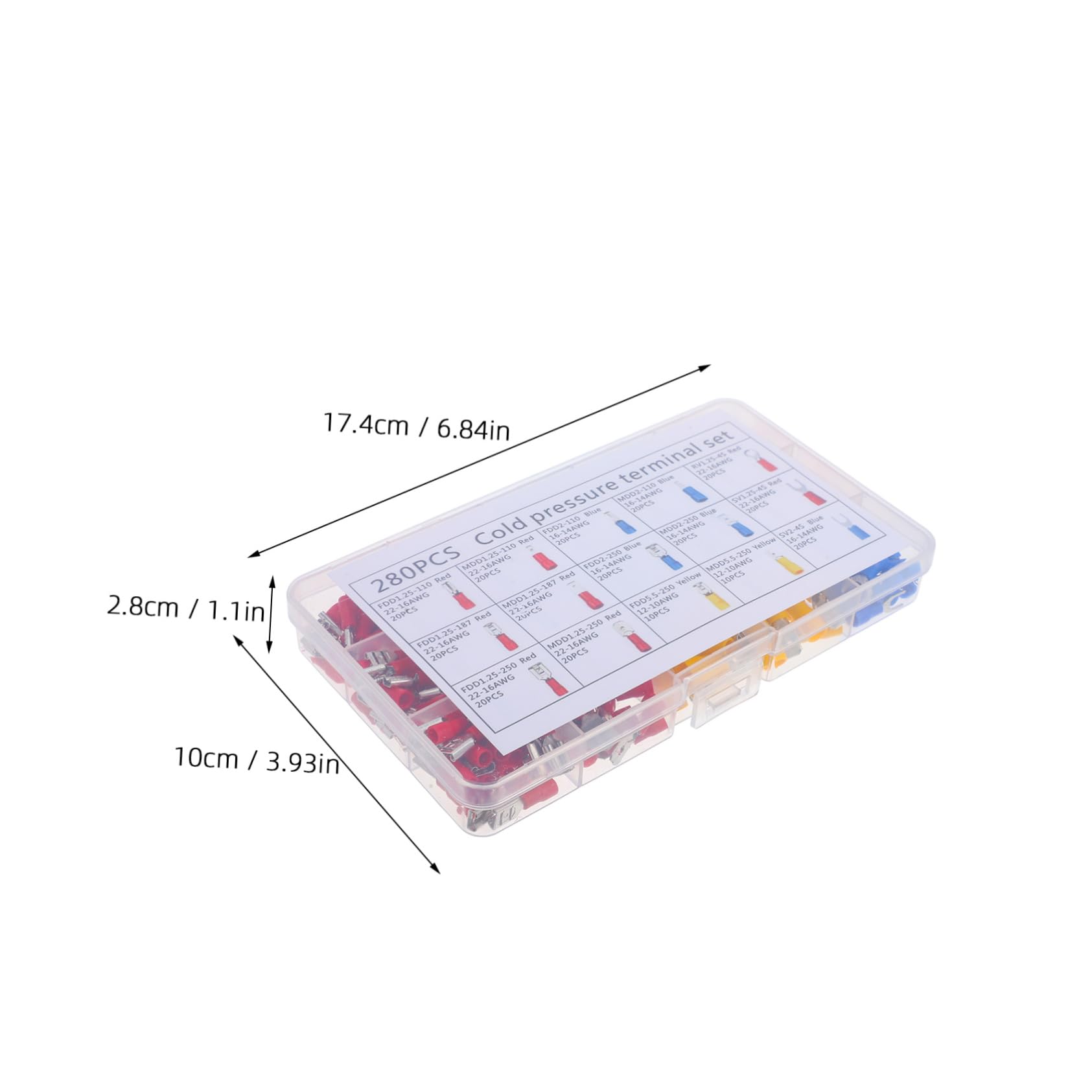 STOBAZA Electrical Terminal Connectors Assortment 280pcs Wire Ferrules Terminals Kit for and Professional Projects