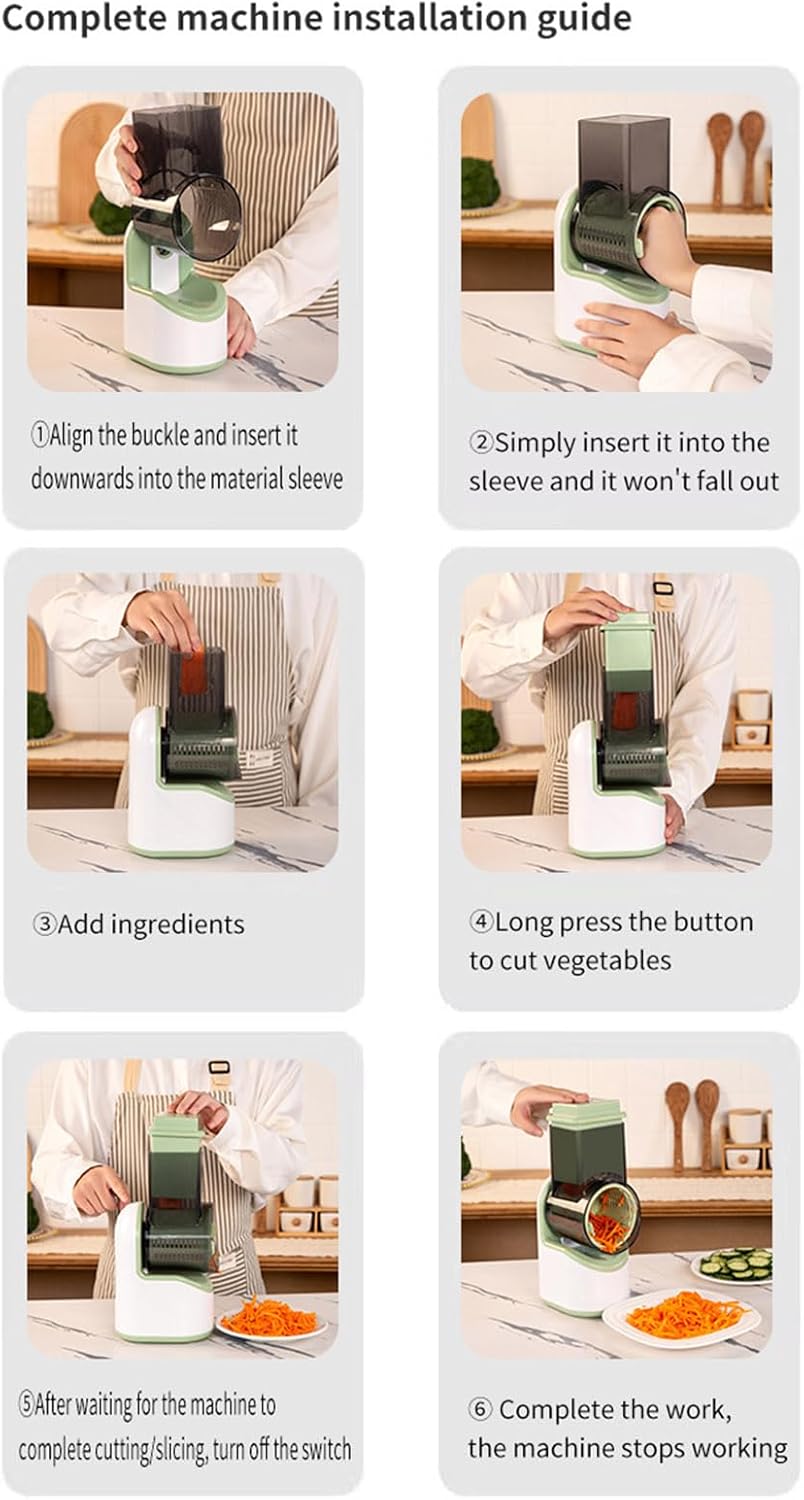 Electric Cheese Grater Electric Slicer Shredders Electric Vegetable Slicer Salad Fruit Cutter Food Processor Spiralizer