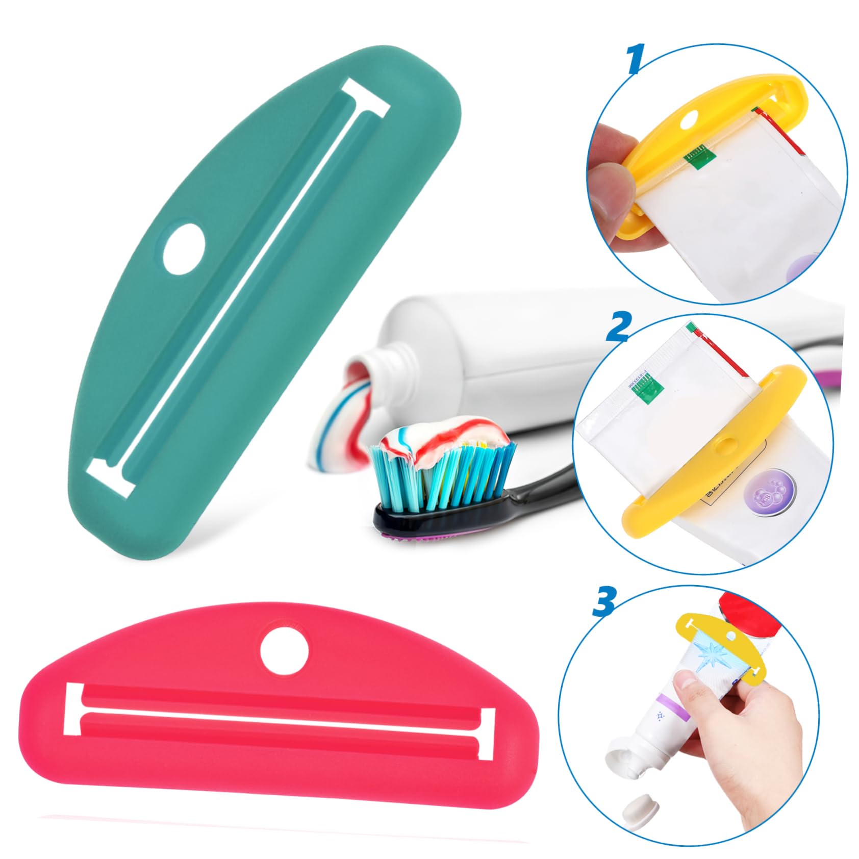 FOYTOKI Toothpaste Tube Clip 8 Pcs Large Squeeze Squeezers Manual Tube Squeezer Extruder Portable