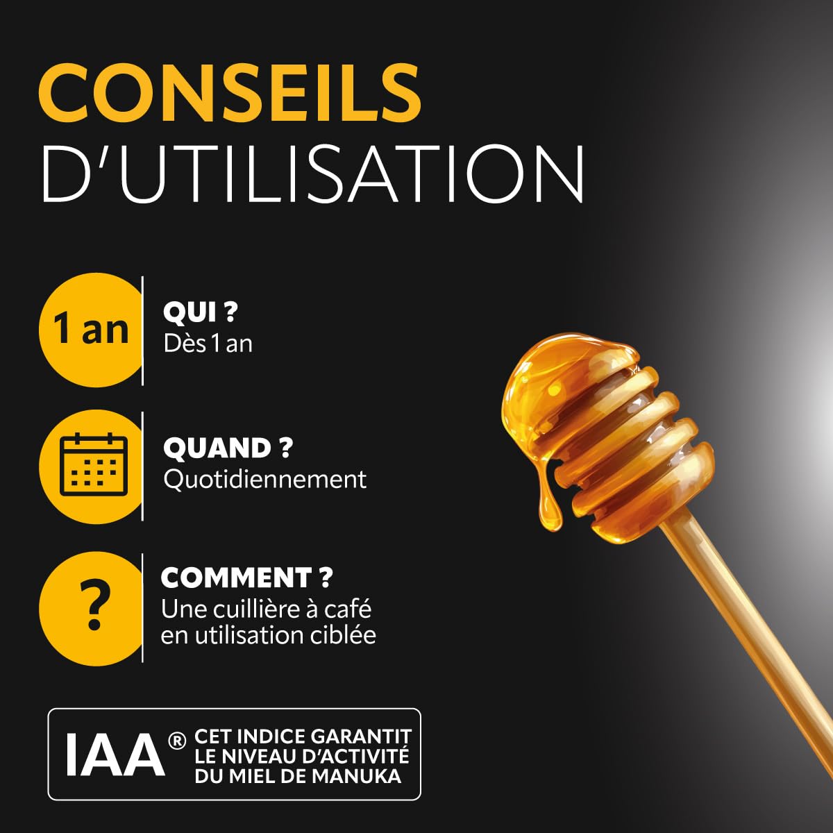 HERBESAN®- MIEL DE MANUKA ACTIF - IAA18+ (MGO696+)- Origine Nouvelle-Zélande garantie - 100% miel de manuka - Pot de 250G