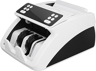 CHICIRIS Geldzählmaschine, Automatisches Manuelles Zählen, Hinzufügen von Stapelmodi, MG UG IR-Fälschungserkennung, 1000 Banknoten min. Zählgeschwindigkeit, LCD-Display-Alarm, mit (EU-Stecker)