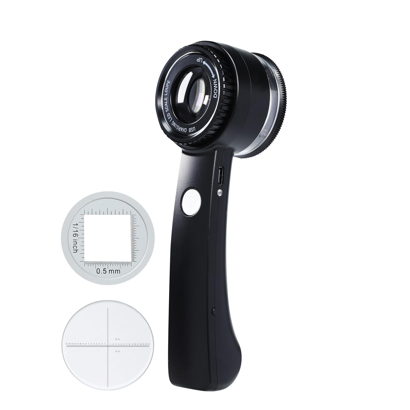 Loupe de bijoutier avec échelle, 10 fois rechargeable avec lumière UV et LED K9, lentille optique K9, éclairage tricolore pour bijoux, pièces de monnaie, timbres, montres, antiquités