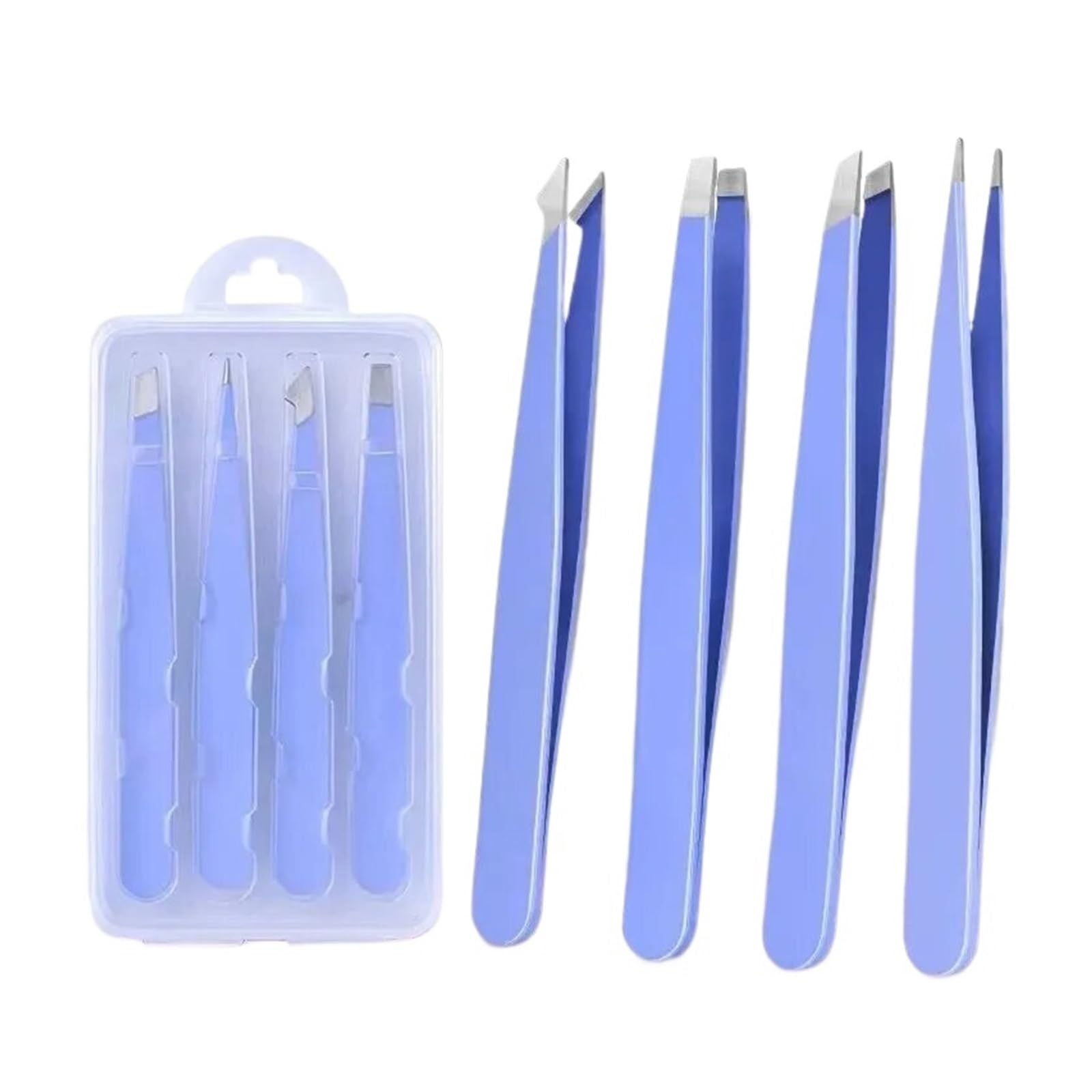 Btgyttkl 4Pcs Purple Eyebrow Plucking Tweezers Tweezers Set 4-Piece, Professional Stainless Steel, Precision For Eyebrows, Facial Hair, Ingrown, Splinte(4Pcs Purple)