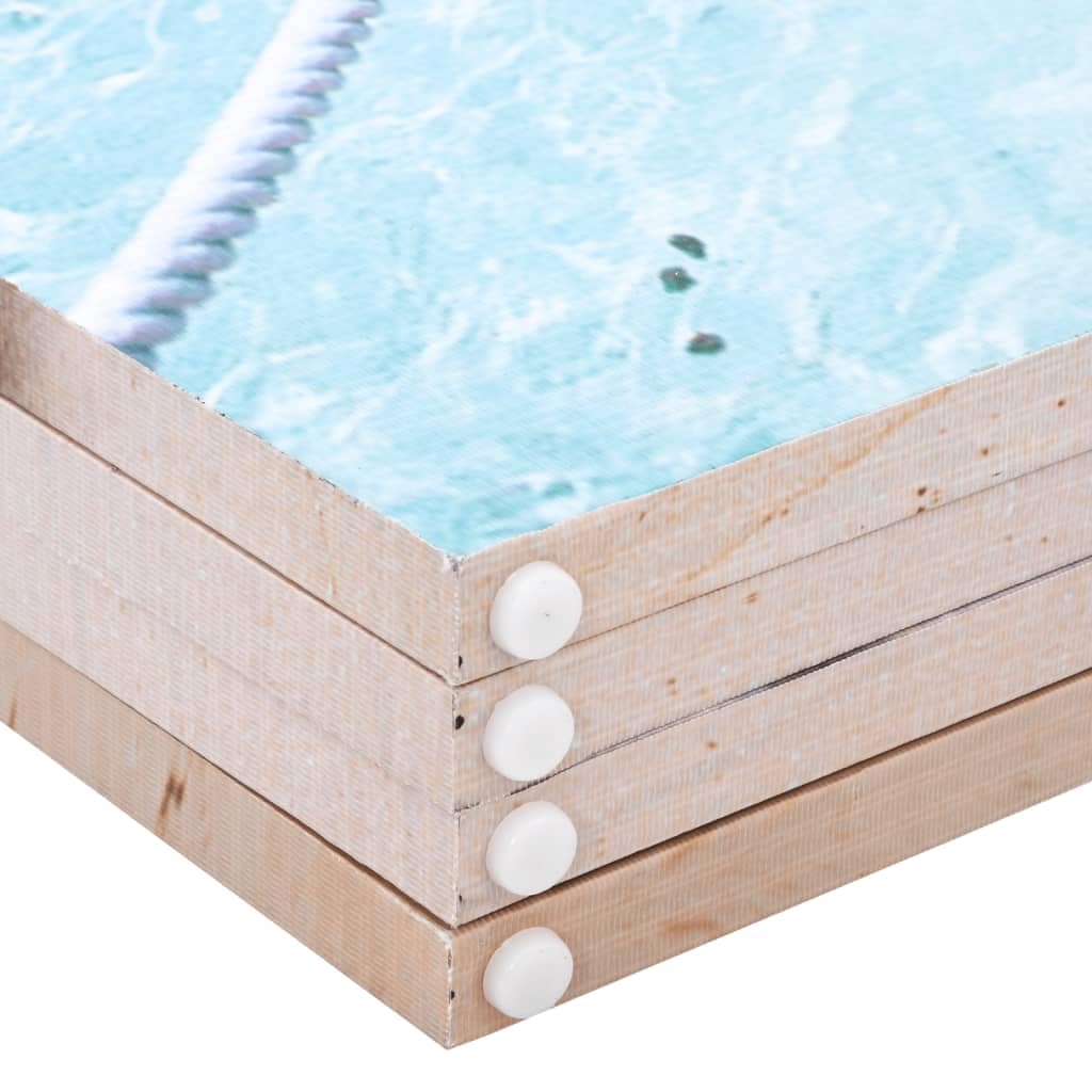 vidaXL Biombo con Foto de Playa Pantalla Divisor Separador de Espacios con Imagen Impresa para Dividri Habitación Madera de Abeto 160x170 cm