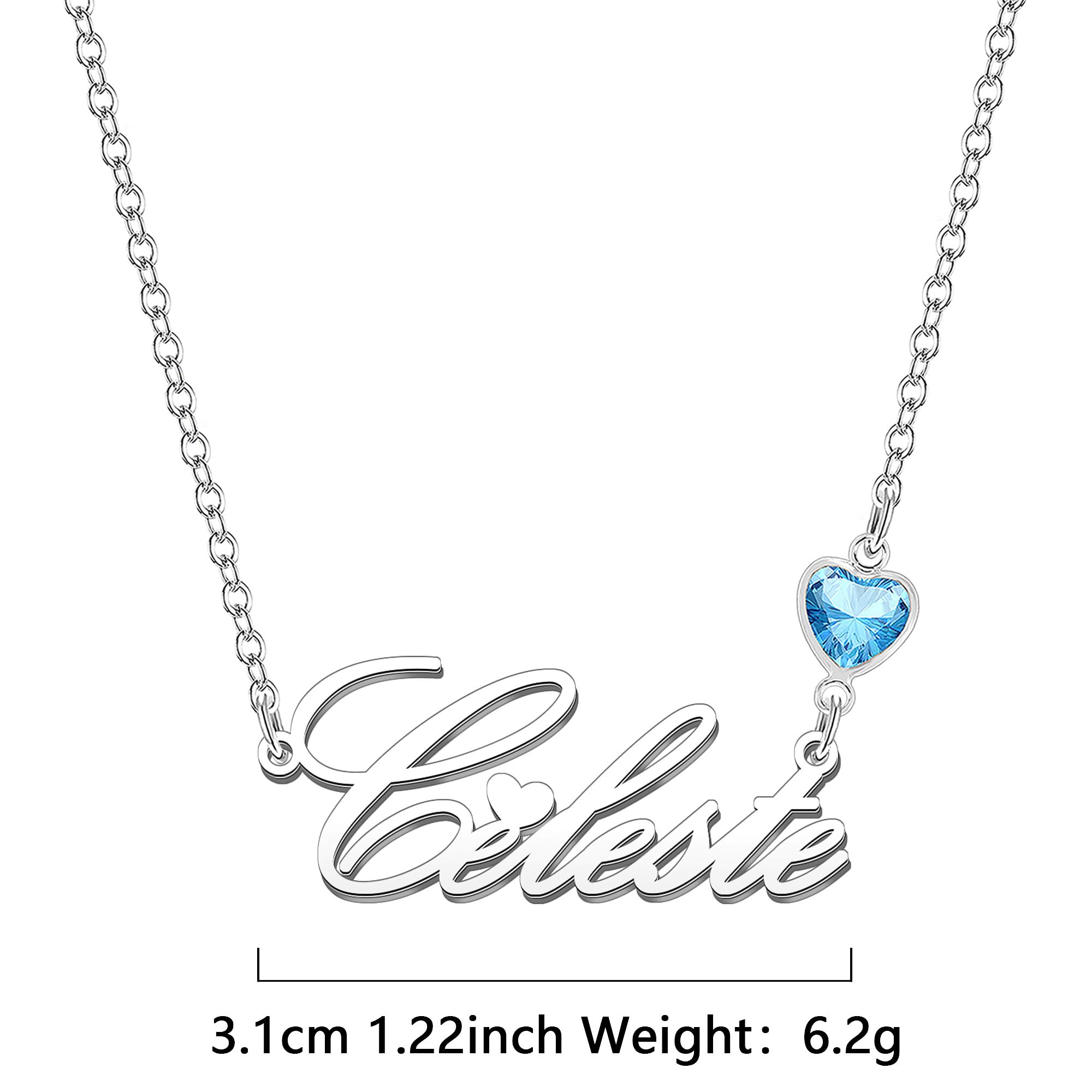 Kraven Collane Donna con Nome Daino Pietra di Nascita Blu Ciondolo con Nome Iniziale Personalizzate inciso su Misura Regali di Natale per Donne Ragazze Adolescenti Figlia