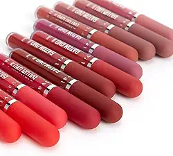 Batom Ovo Líquido Matte Vivai Alta Pigmentação Longa Duração Não Transfere Efeito Aveludado 12 Cores Lindas (Cor 9, 2,5 ml)