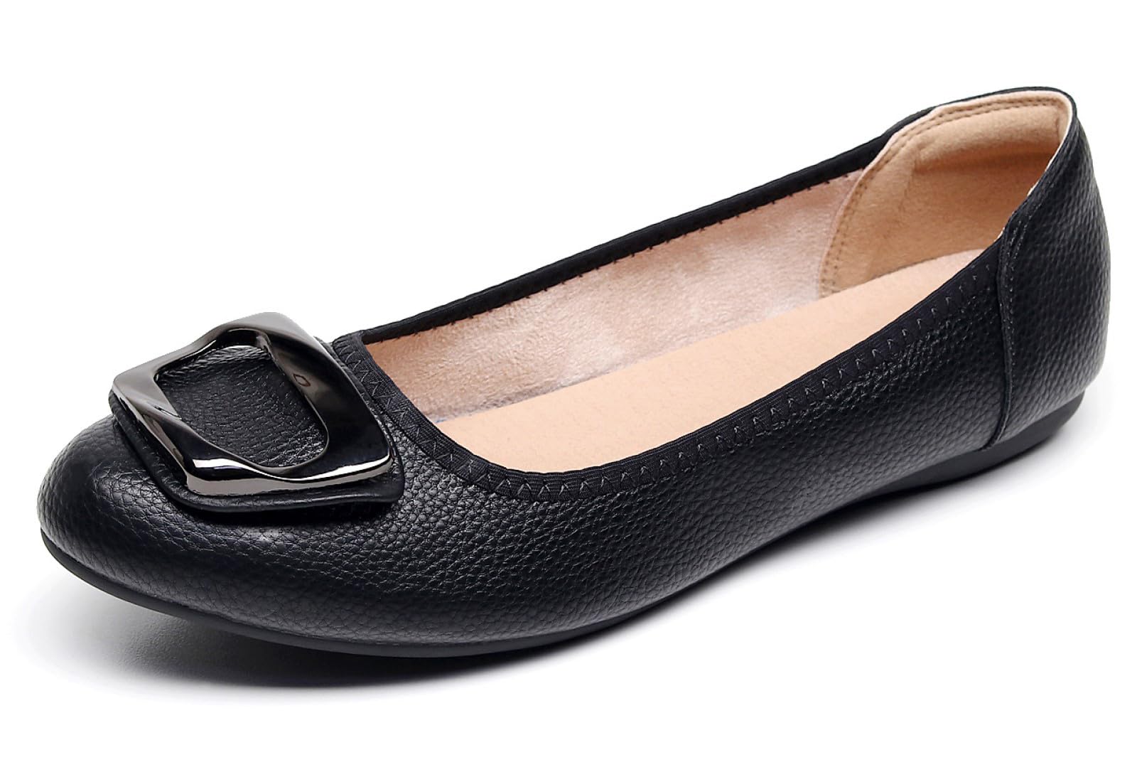 VenusCelia Women's Buckle Dance Flat