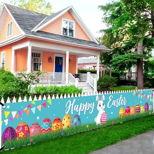 KatchOn, Happy Easter Banner for Outside – XtraLarge 120x20 Inch | Outdoor Easter Decorations for Home, Easter Outdoor Decorations, Happy Easter Yard Banner for Easter Decor, Spring Decorations by KatchOn - Used condition - Image 4