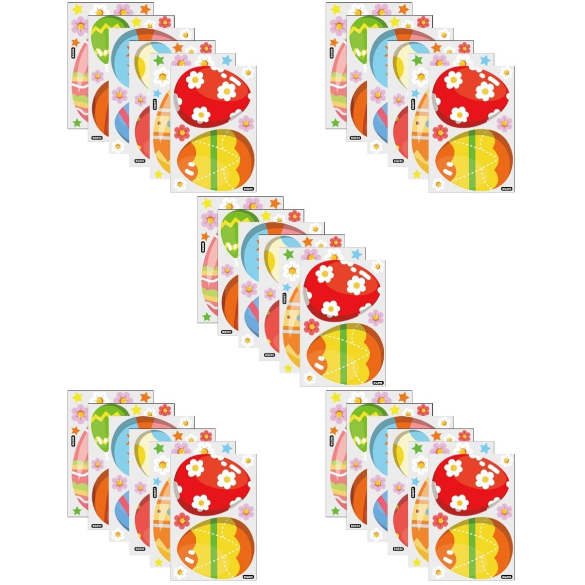 Cabilock 5 Juegos Etiqueta Del Festival Tinte De Ventana Para El Hogar Mini Decoración Pascua Decoración De Pascua Pegatina De Dibujos Animados Pegatinas En Las Ventanas 6 Hojas * 5