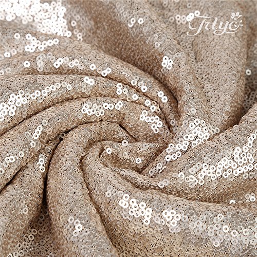 Trlyc Champagne Sequin Table Runner 12" X 108" #TOP4