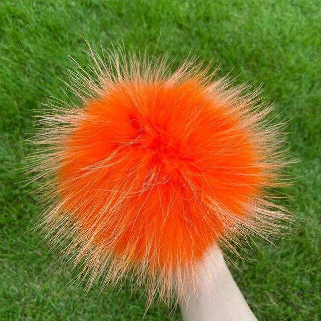 Pompon en fourrure de renard rouge à pointes blanches - Humana Lana