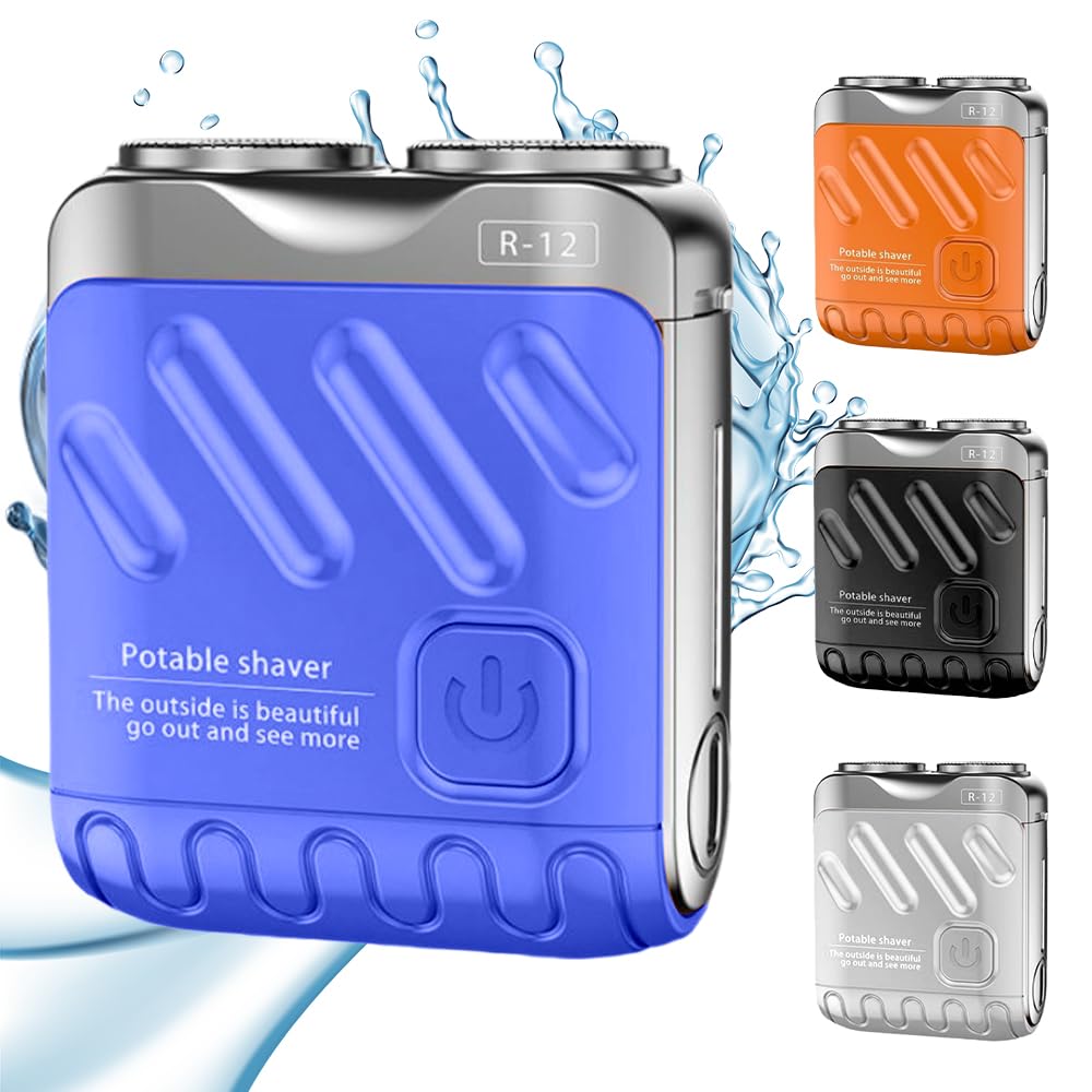 Portable Rotary Dual Ring Electric Shaver, 2025 Mini Small Steel Cannon Rotary Dual Ring Electric Razor for Men USB Rechargeable One-Button Long