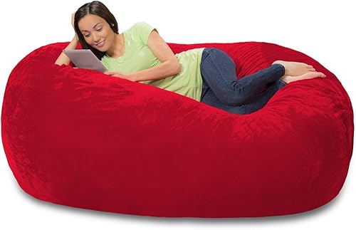 Miniatura 45 de Comfy Sacks - Puf de espuma viscoelástica de 7.5 pies, tumbona de piel sintética color negro Piel sintética, color negro,Piel sintética de color