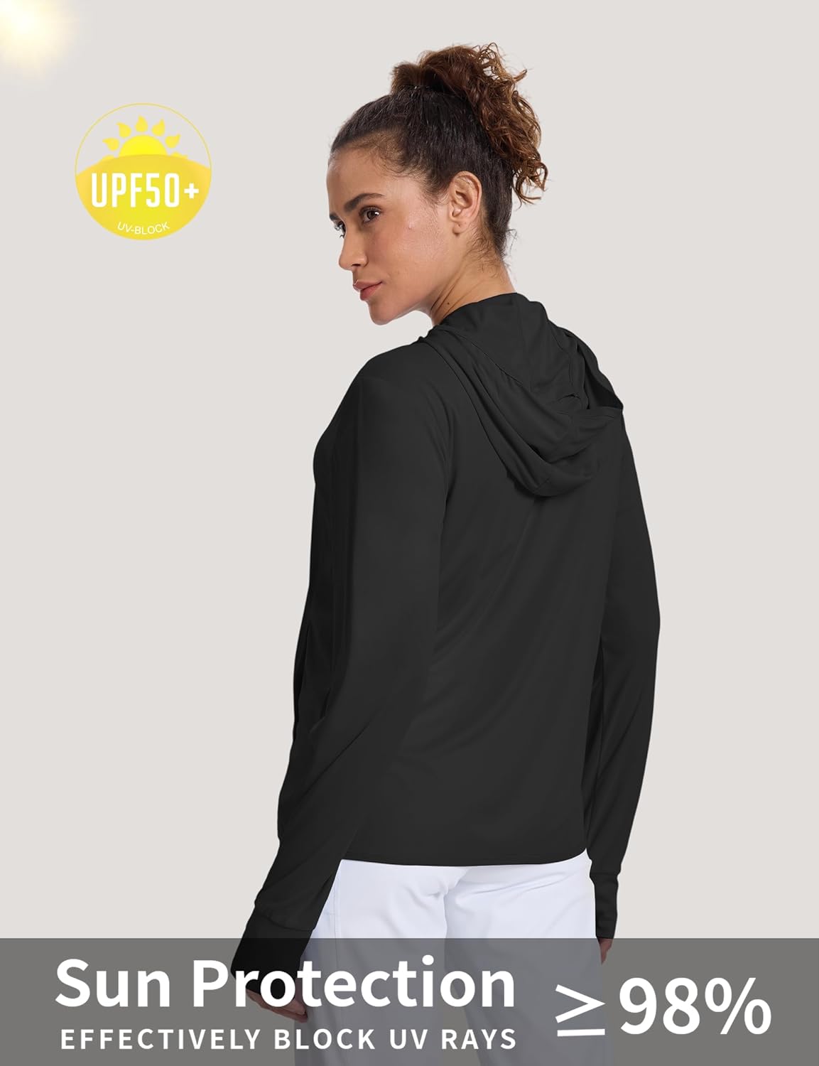 Women's Sun Protection Jacket Zip up Hoodie Lightweight Long Sleeve UV Cover Up Hiking Shirt UPF 50+ - Image 3
