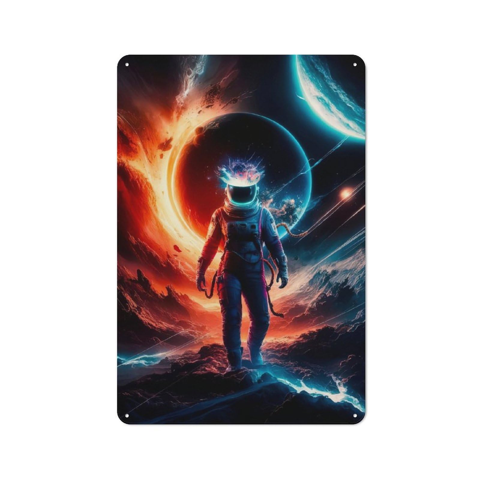 Junmoney Astrofantasy Vintage-Inspired Tin Sign 30X20cm For Garage Or Workshop, For Garage, Workshop And Man Cave Decoration