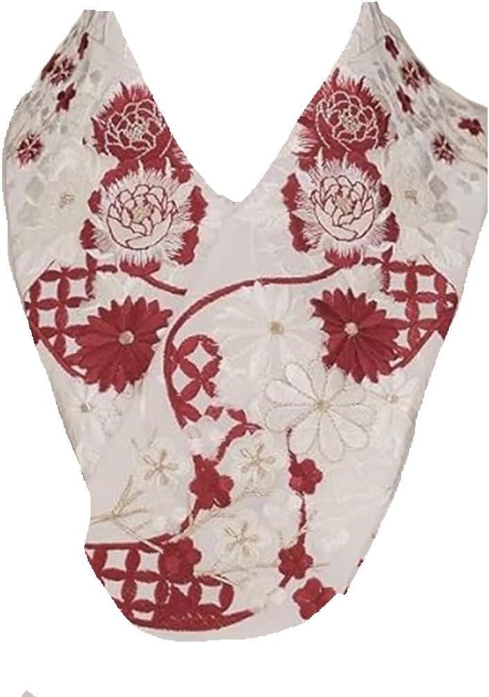 シルエリ－刺繍半衿 K2653-20 日本製 メ－カ－Silelly(シルエリ－） 白地に刺しゅう半衿 ポリエステル半襟 はんえり