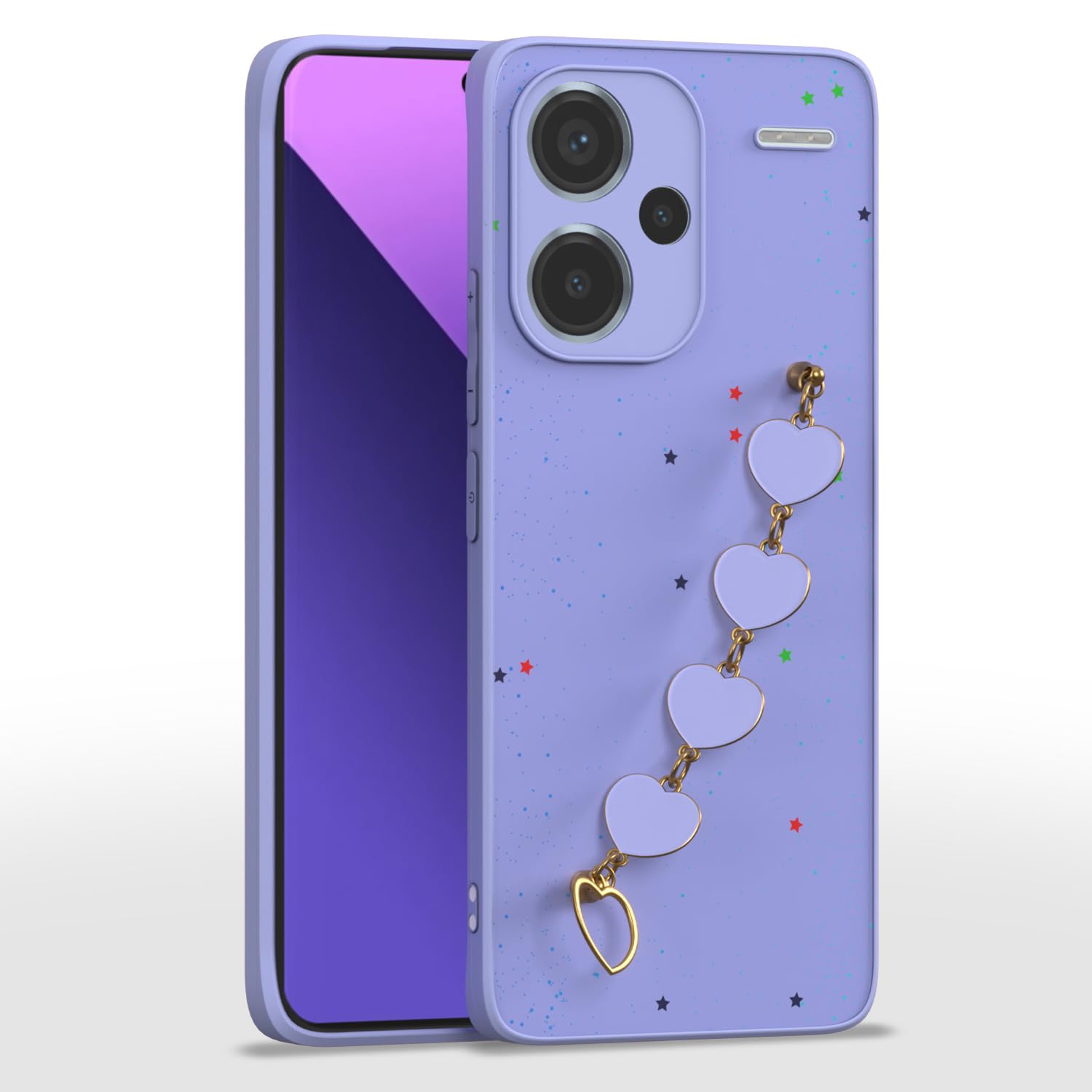 Pikkme Redmi Note 13 Pro Plus 5G Back Cover for Girls | Heart Shaped Metal Chain Blocks | Sparkling Soft TPU | Case for Redmi Note 13 Pro Plus 5G (Purple) (B0D5GXZZFM) Amazon Price History, Amazon Price Tracker