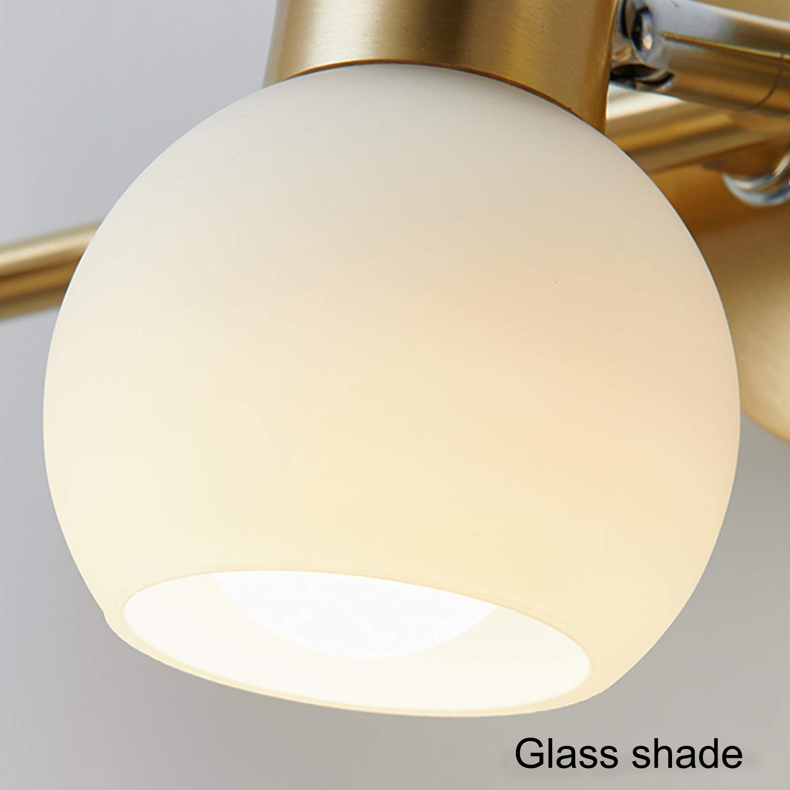 Mosiężna lampa łazienkowa LED, regulowana lampa ścienna z 3 temperaturami barwowymi, złote lustrzane światła E14, 2 płomienie, lampa ścienna, oświetlenie toalety, wodoszczelność IP44