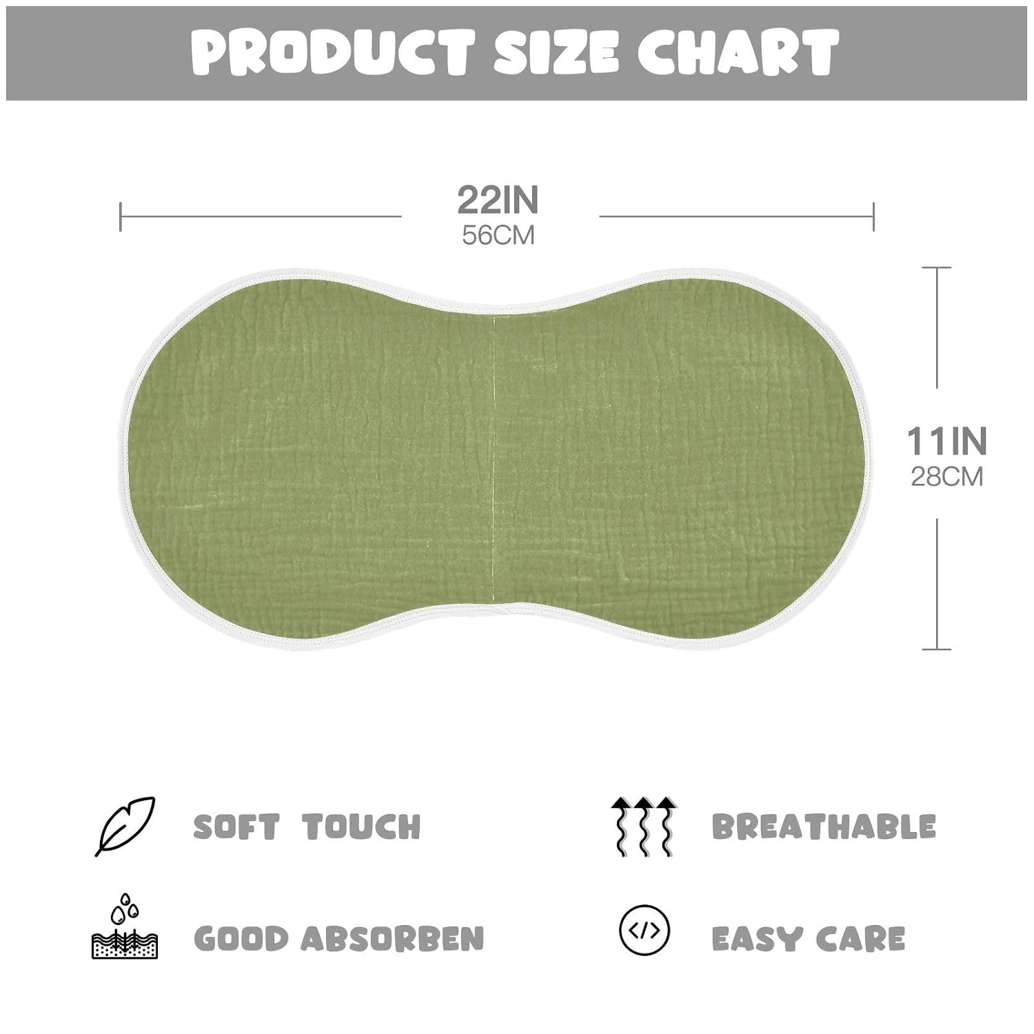 Emelivor Moss Green Muslin Burp Cloths for Baby Super Soft Baby Burp Cloths Set of 4 Absorbent Baby Washcloths Bibs Towel Burping Cloth Spit Up Rags for Boys Newborn Girls