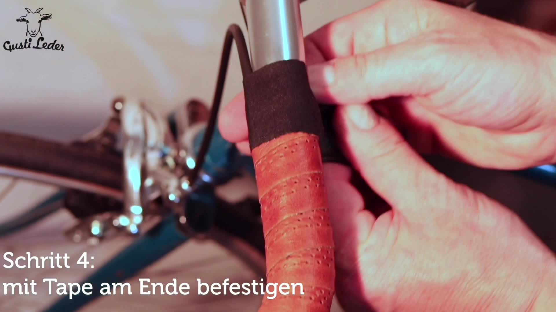 Gusti Leder Lenkerband Fausto C. – 200 cm Griffband selbstklebend (2er Set) – Gravelbike- & Rennrad Lenkerband Leder inkl. Korkstopfen für sicheren Halt Sport & Freizeit