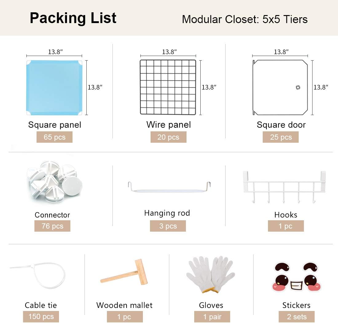 Lіmіtеd Dіѕсоunt YOZO Cube Storage Organzier Portable Closet Wardrobe Bedroom Dresser (71x14x71 inches) Portable Closet Cube Shelf Armoire Pantry Cabinet, 25 Cubes, Blue Frее Shірріng 🛒 YOZO Cube Storage Organzier Portable Closet Wardrobe Bedroom Dresser (71x14x71 inches) Portable Closet Cube Shelf Armoire Pantry Cabinet, 25 Cubes, Blue