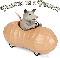 Vista 2 de Archie McPhee Opossum en un auto de juguete de retroceso de maní (12967)