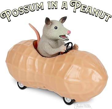 Archie McPhee Possum in a Peanut Pull Back Toy Car (12967)