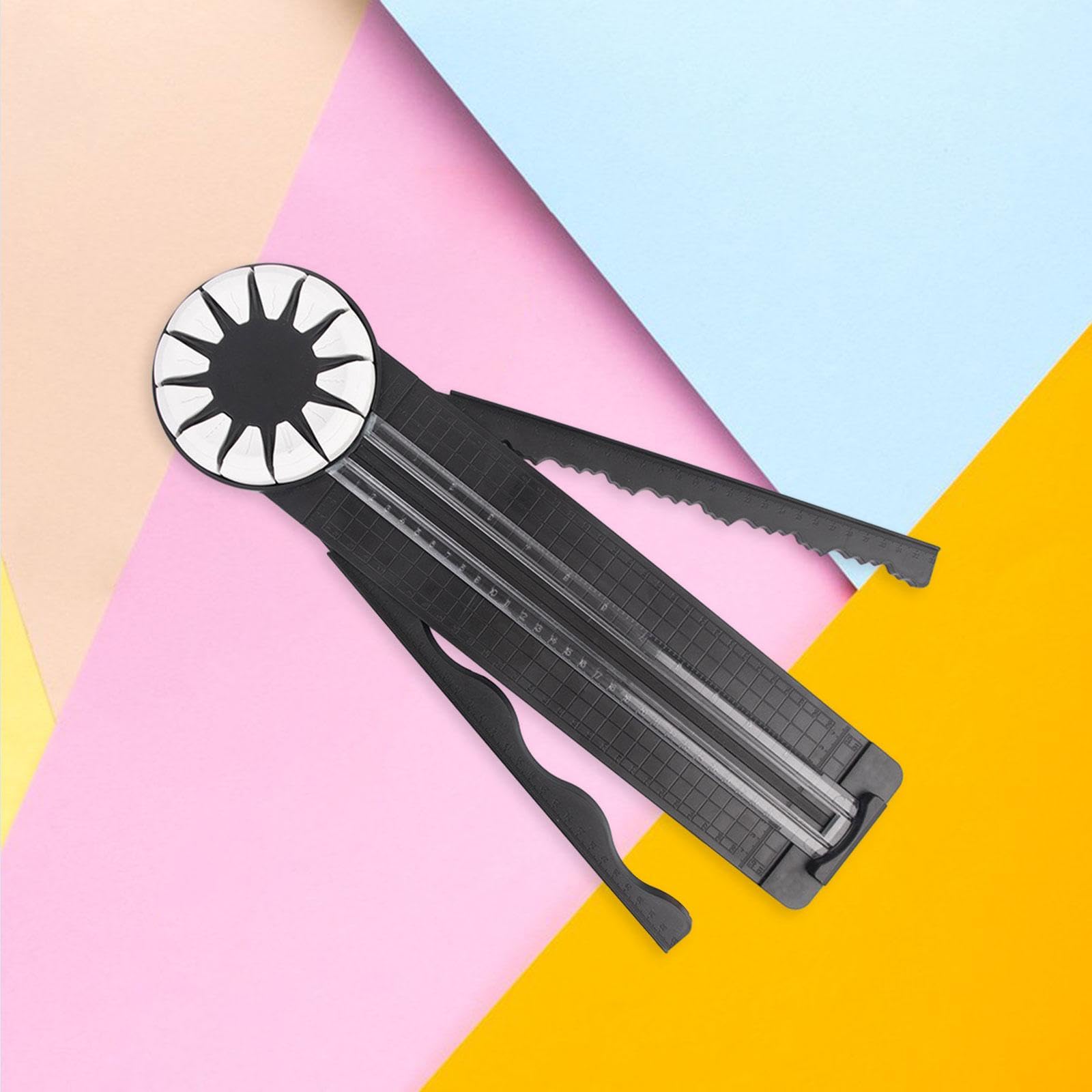 12-in-1 Drehbarer Papierschneider Mit Multifunktionsklinge – Präzise & Tragbar Für Scrapbooking, Büro & Basteln