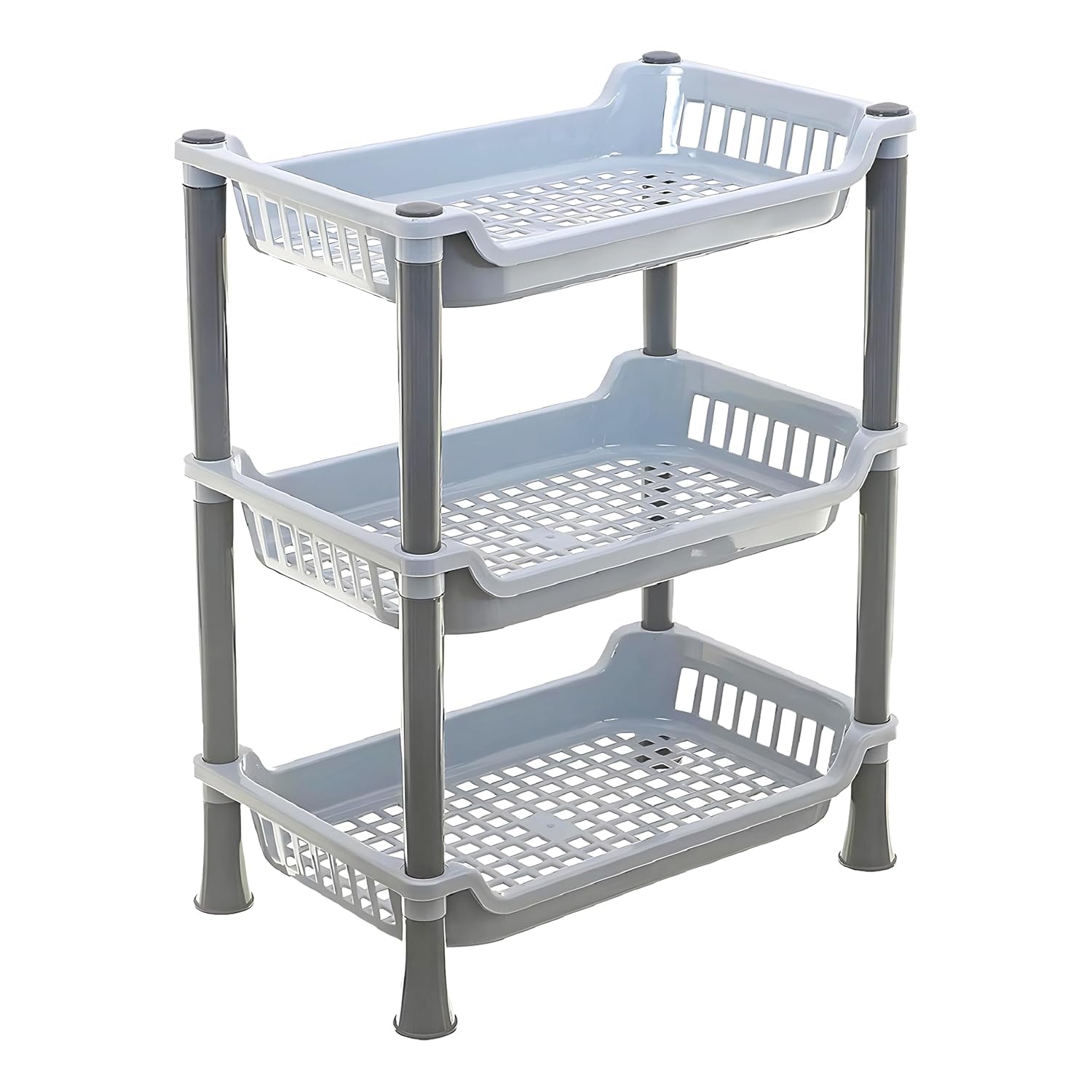 Layer Multipurpose Plastic Kitchen Storage Rack | Vegetable Basket Organizer | Stackable Storage Stand for Home, Pantry, Bathroom, Office – Durable Space-Saving Shelf-image-34