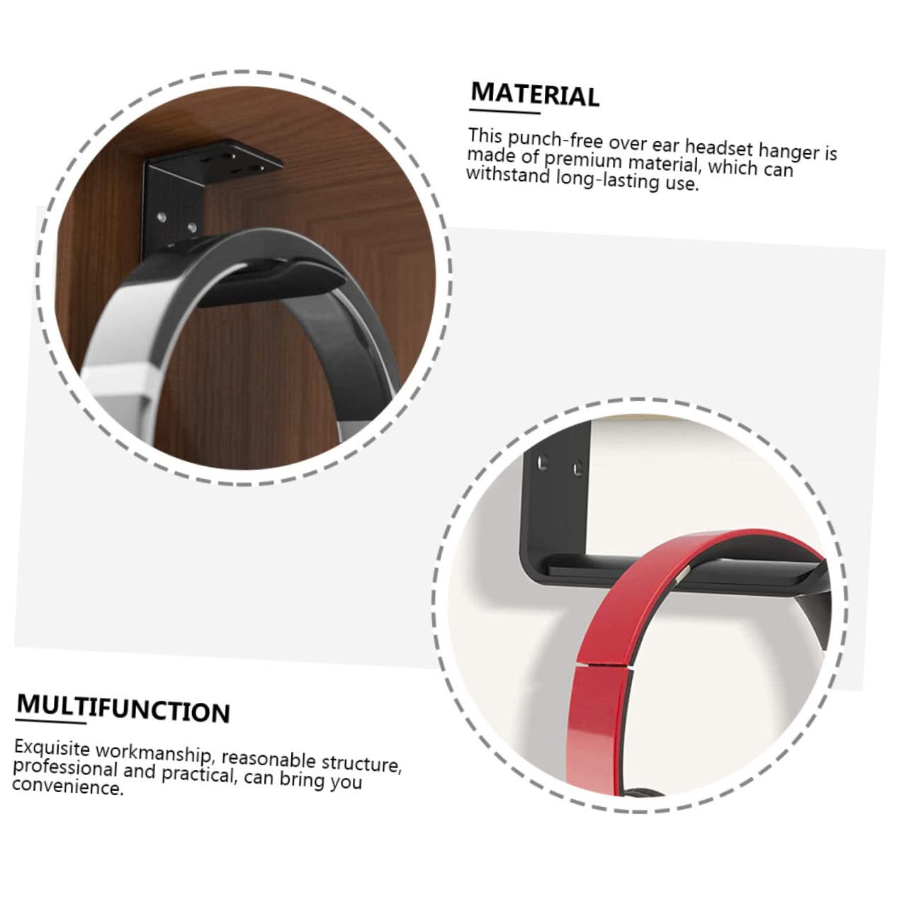 Mikikit 6 Pz Supporto Per Cuffie Rack Di Archiviazione Per Cuffie Per Computer Espositore Per Cuffie Cuffia Porta Cuffie Da Tavolo in Legno Cuffiette Lega Di Alluminio Auricolare Scrivania