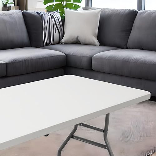 Miniatura 8 de AJP Distributors Mesa plegable portátil de plástico de 6 pies y 72 pulgadas, parte superior resistente con asa de transporte, interior y exterior,