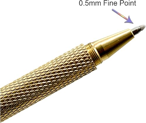 Miniatura 5 de Bolígrafo de latón macizo con cabeza de león pesado, bolígrafo de metal de latón vintage, bolígrafo de firma dorada con 12 recambios para accesorios