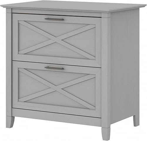 Miniatura 15 de Bush Furniture Key West – Archivador lateral con 2 cajones, color cereza cereza bing,Roble blanco de lino.,Roble blanco puro.,Shiplap Gris/Blanco