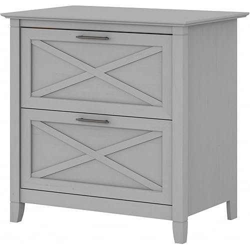Bush Furniture Key West 2 Drawer Lateral File Cabinet in Cape Cod Gray | Document Storage for Home Office | Accent Chest with Drawers