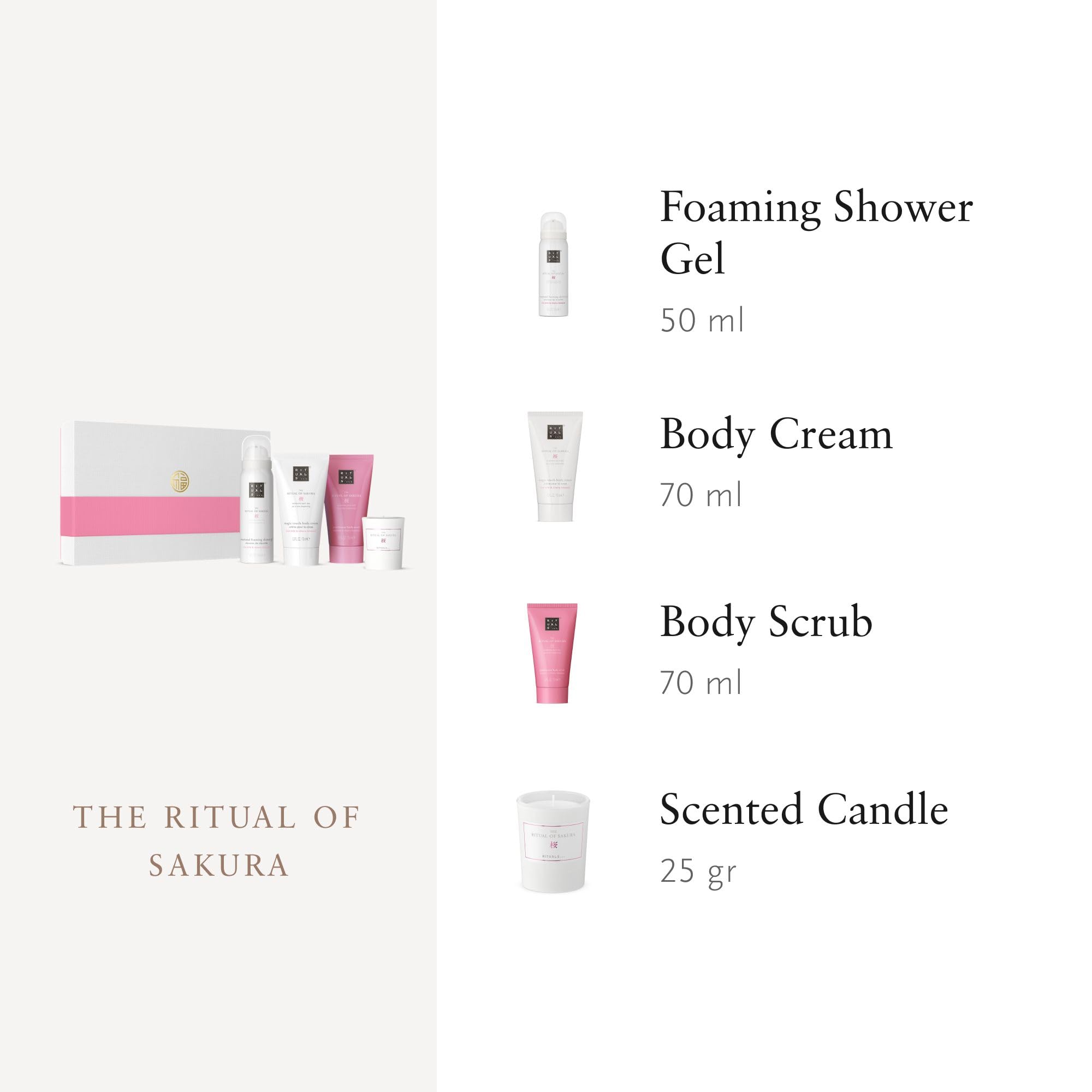 RITUALS Caja de regalo The Ritual of Sakura, Small - Set de baño con productos para el cuidado de la piel con leche de arroz y flor de cerezo - Propiedades nutritivas y renovadoras