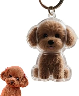 Dog Hair Collector Keychain for Pet Memorial, Cute Poodle Capsule | DIY Pet Hair Keepsake, Always Carry Memories, Clear Plastic Bottle, Fits Dog Fur, Cat Hair & Ashes