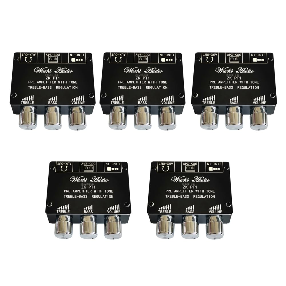 5X Carte de Décodeur Bluetooth 5.0 Carte D'Amplificateur de Pré-Module Stéréo à Faible Bruit à Double Canal -PT1