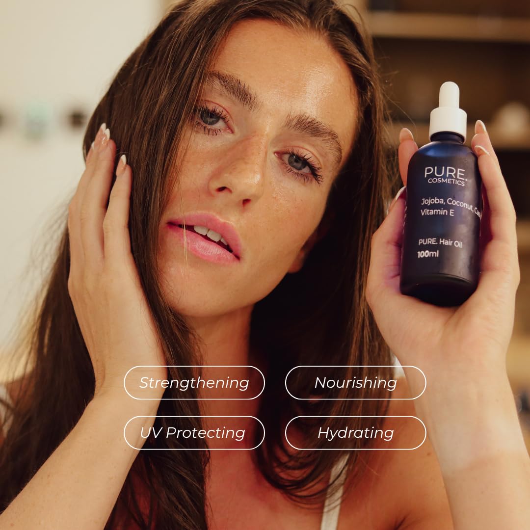 PURE. Scalp & Hair Oil, Repair Treatment with Castor, Jojoba, Coconut & Vitamin E - Image 3