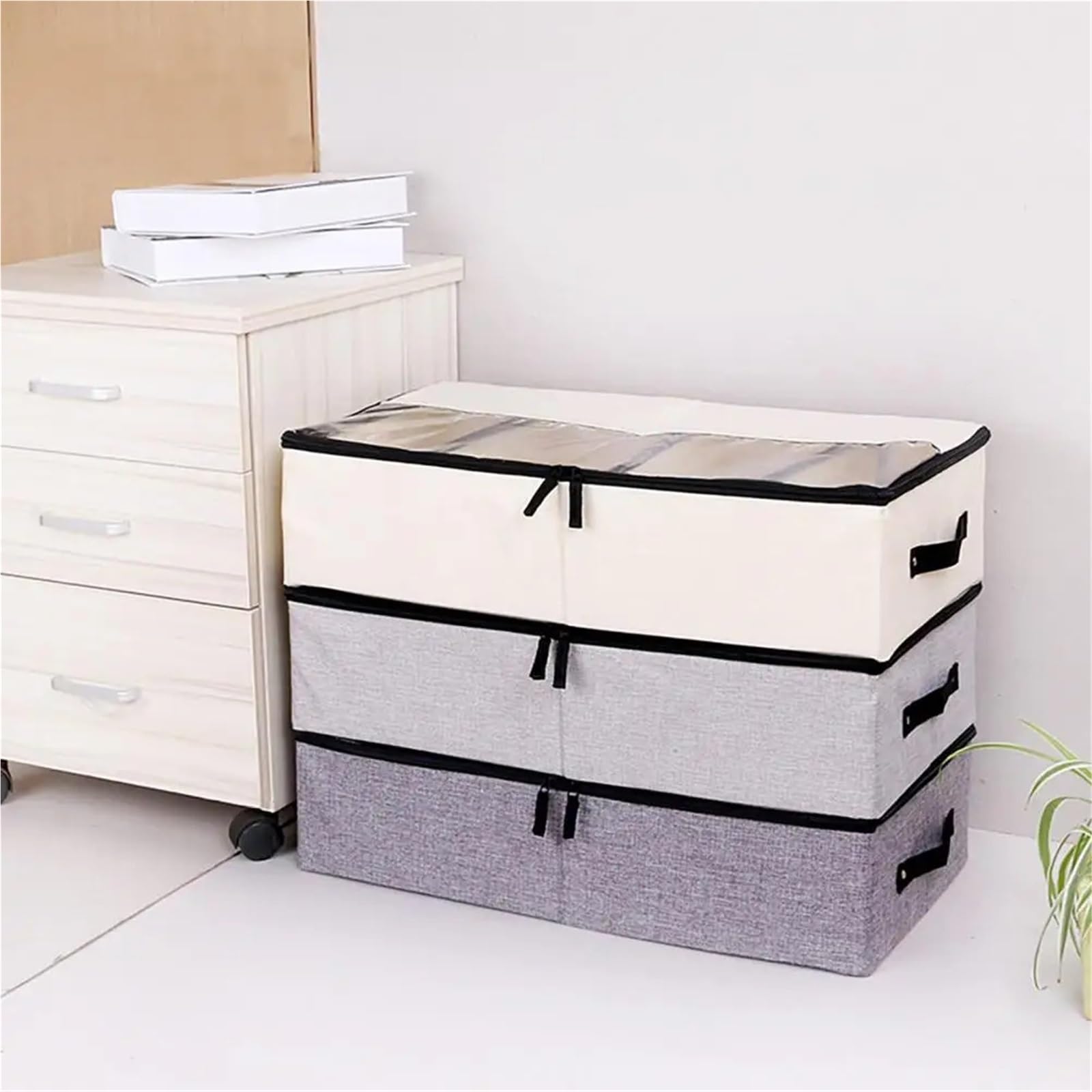 Organizzatore Di Scarpe Sotto Il Letto Organizzatore di scarpe sotto il letto Custodia porta scarpe robusta Borsa porta scarpe for armadio Per Risparmiare Spazio(Beige)
