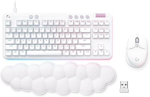 Logitech G Teclado mecánico para juegos 713 con cable táctil + mouse inalámbrico Logitech G705 para juegos