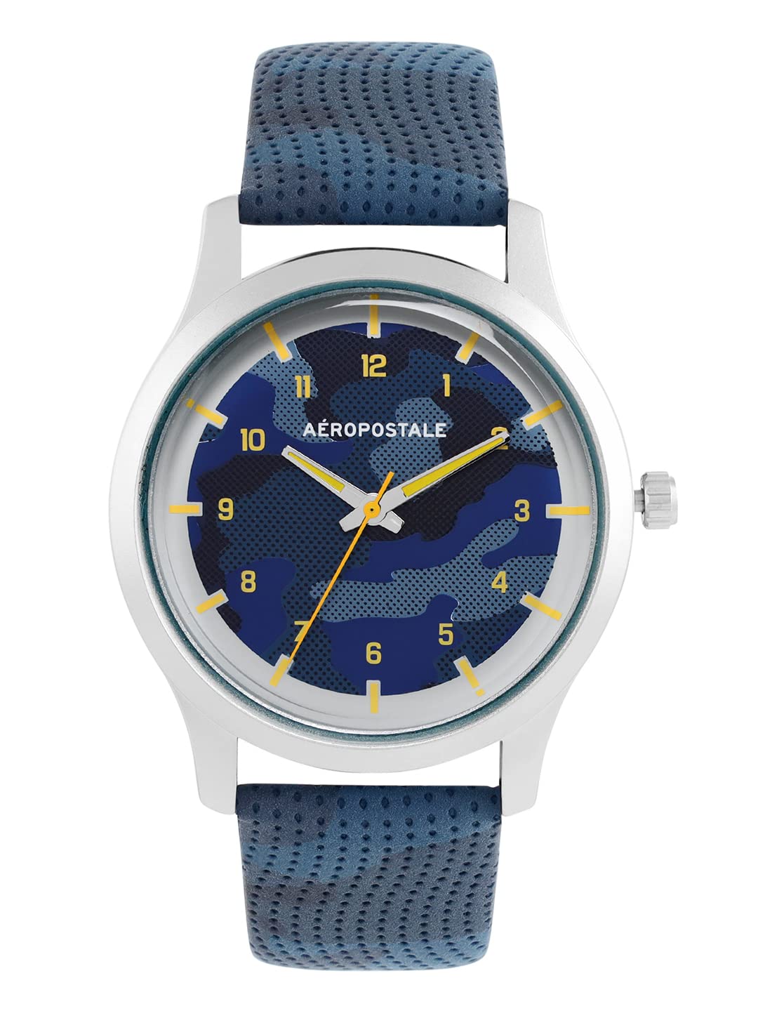 AEROPOSTALE "AERO_AW_A7-4_BLU Classic Men’s Analog Quartz Wrist Watch, Classic Blue Camouflage Print Dial, Faux PU Leather Classic Blue Camouflage Print Wrist Band Water Resistant 3.0 ATM. (B0BBVYRSBT) Amazon Price History, Amazon Price Tracker
