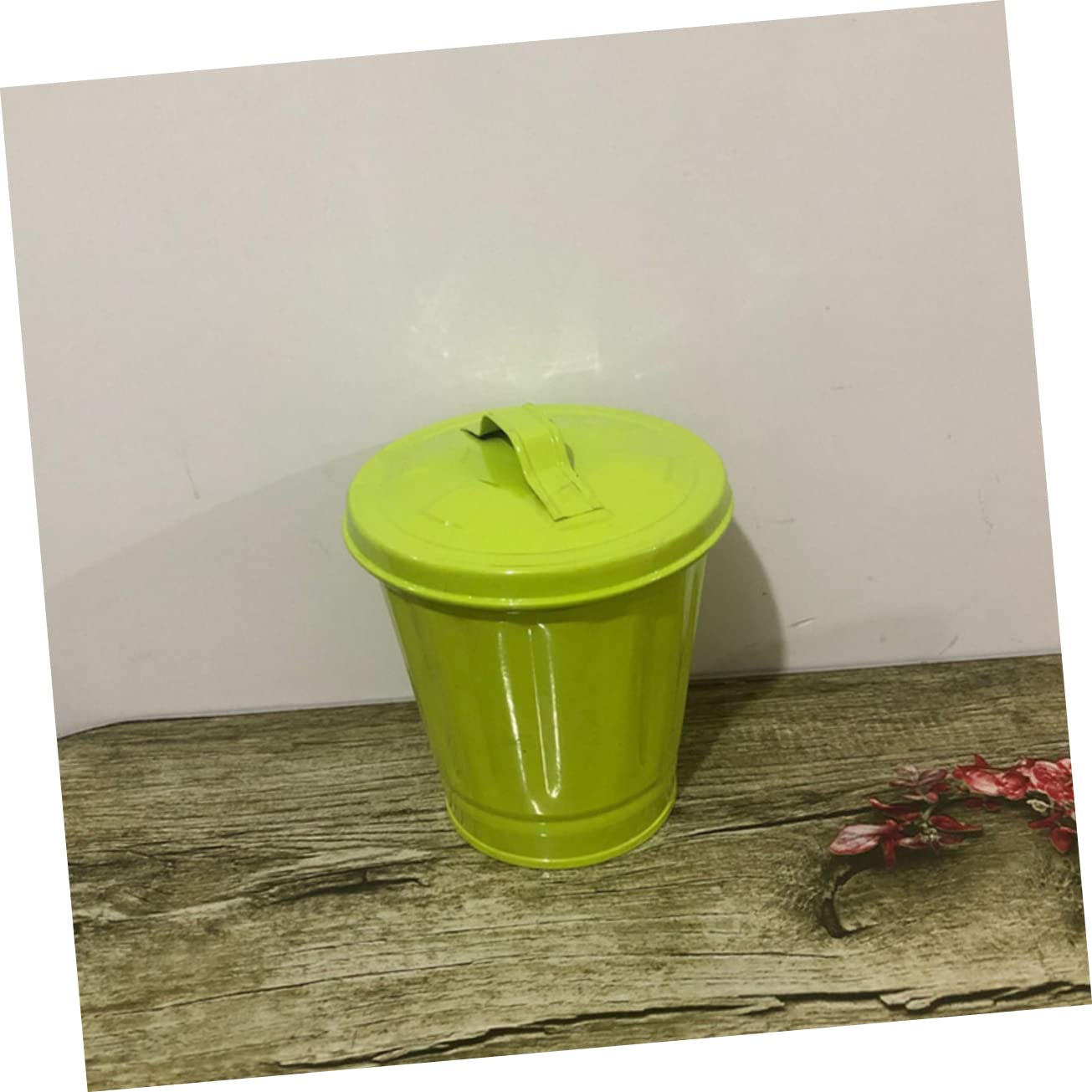 MAGICLULU 2pcs Iron Trash Can Storage Tank for Home Office Wastebasket Diaper Trash Bedroom Can Lid Narrow
