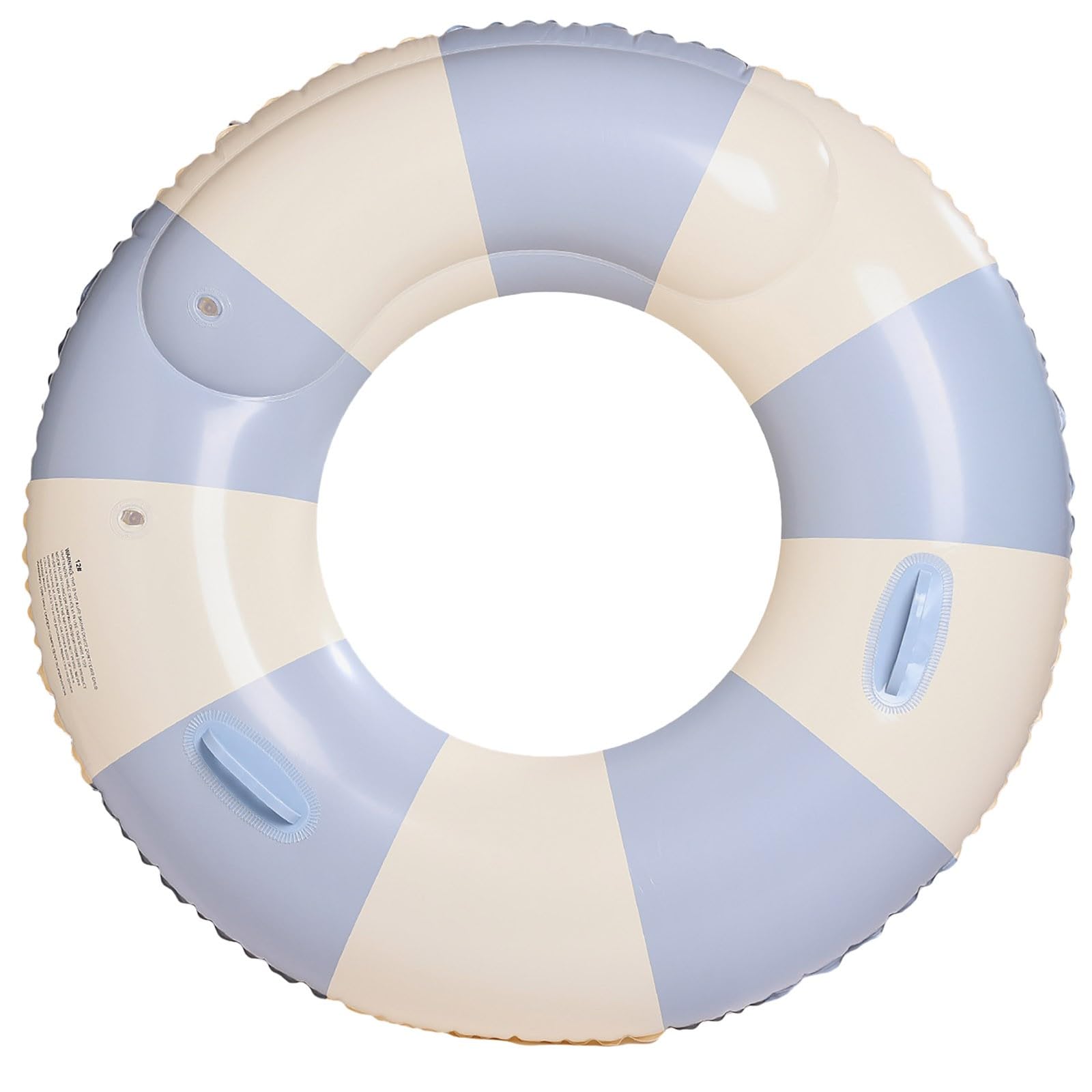 2PCS Stripe Pool Swim Ring with Handles Inflatable Pool Floats Water Large Adult Swimming Pool Float Beach Lake Summer Holiday (Sky Blue, One Size)