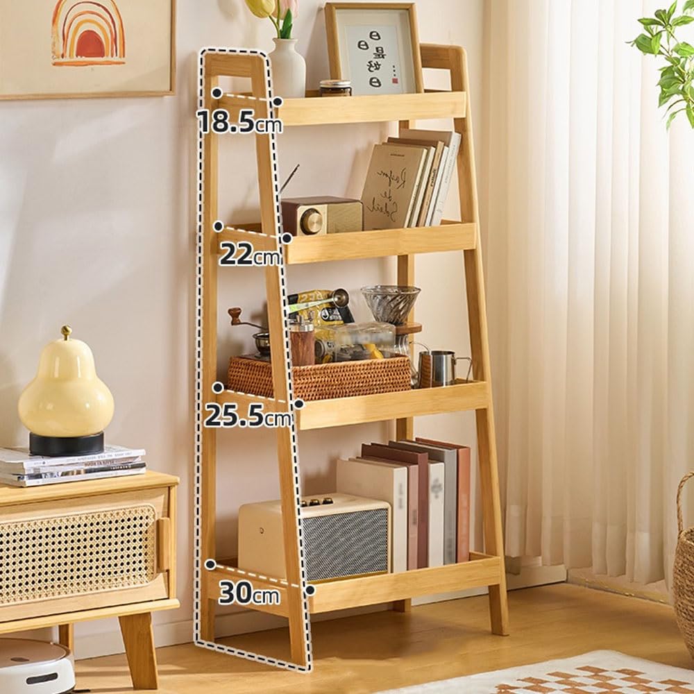 Librerie Scaffale a Scala for Libri Semplice portaoggetti autoportante for Snack Contro Il Muro Adatto for Bagno, Soggiorno, Studio, Ufficio(Bruin,Grande)