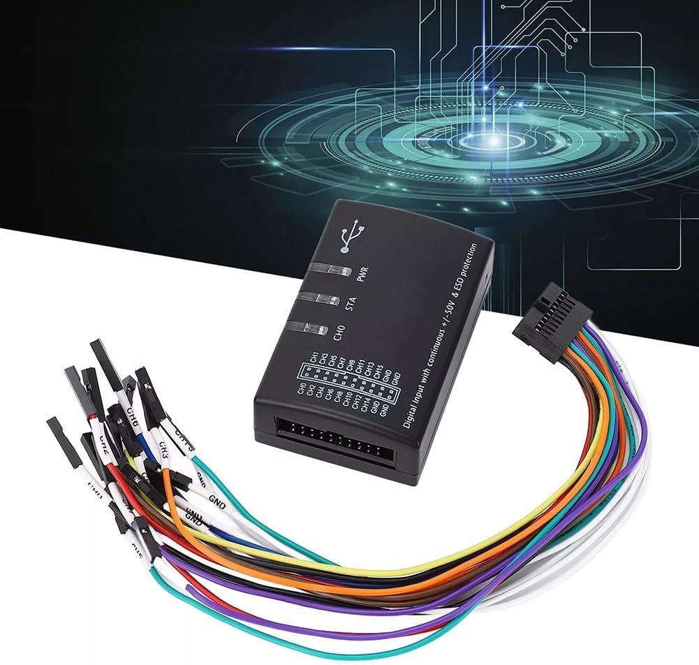 16 Channel USB Logic Analyzer for Equipment with 100M Sampling and Powerful Analysis Tools