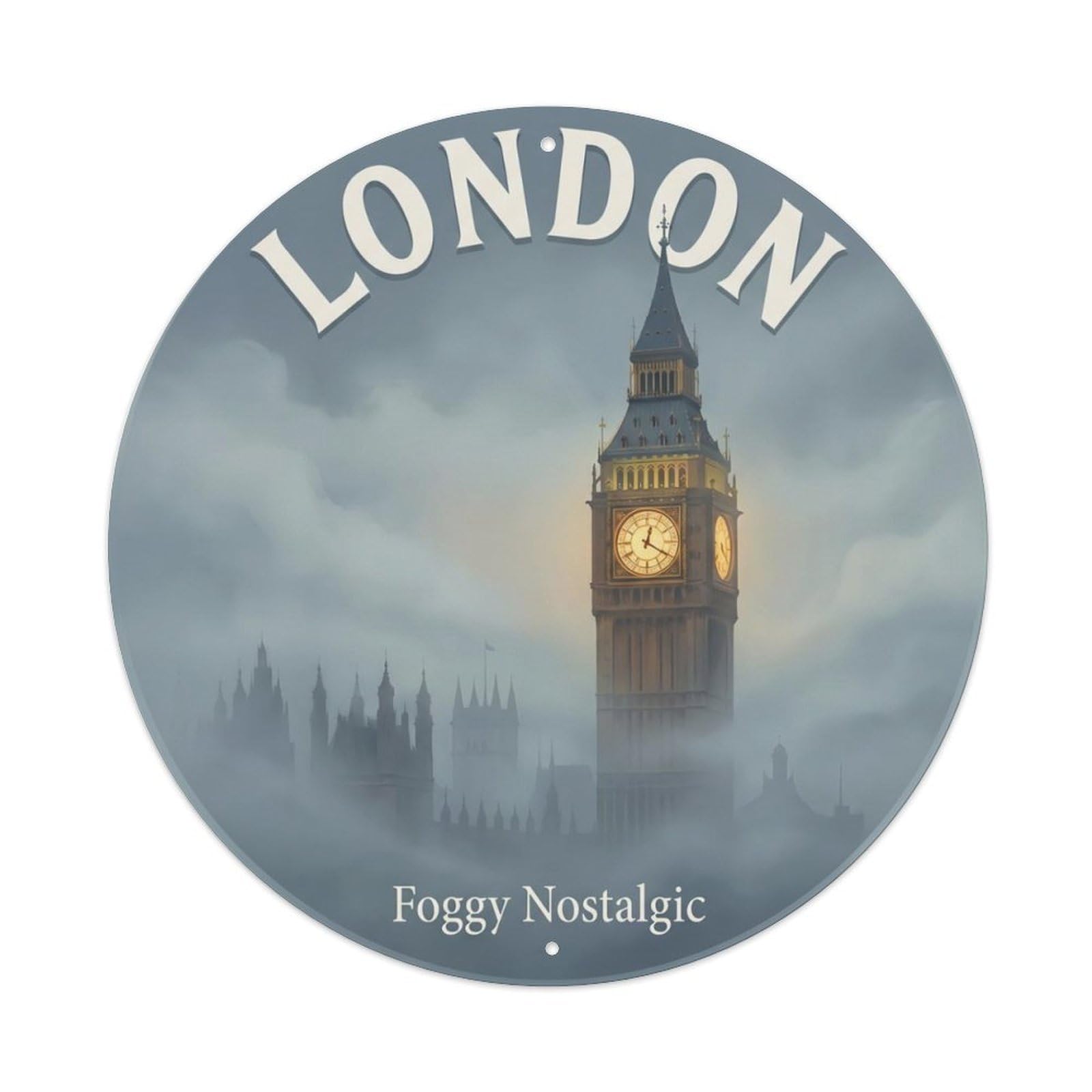 Fqcyn Style Vintage Travel London Fog Nostalgic Metal Tin Sign