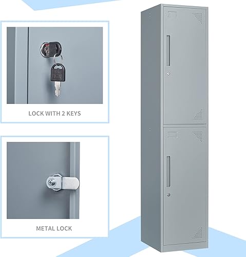Vista 36 de MIIIKO Armario de metal para empleados, armario de gimnasio con llaves, armarios de almacenamiento de metal con 1 puerta para escuela, dormitorio