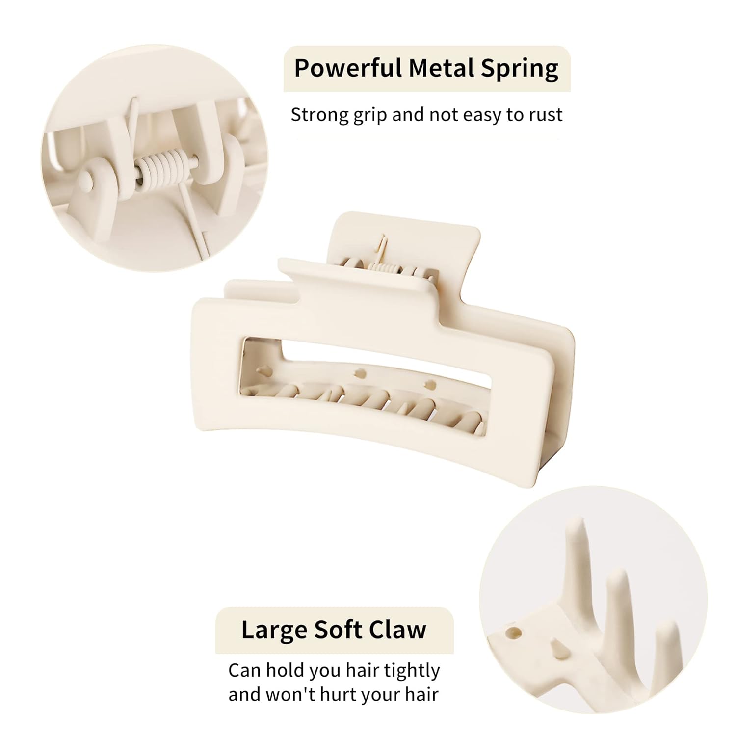 Vsiopy 10pcs Hair Claw Clips for Women - 3.5 Inch Nonslip Medium Large Clamps for Thin Hair, 5 Pack Strong Hold Square Jaw Clips : Beauty & Personal Care