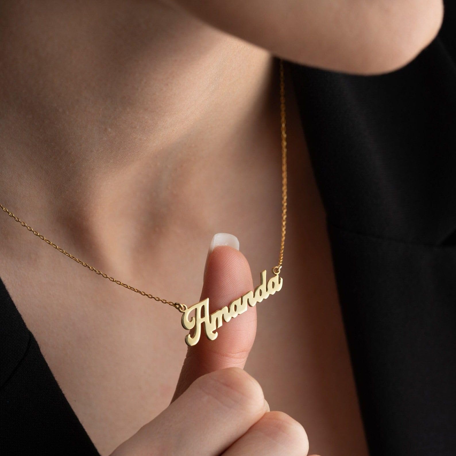 Personalizado delicado nombre oro collar personalizado plata para mujeres plata de ley para mamá Día de la Madre Navidad aniversario cumpleaños