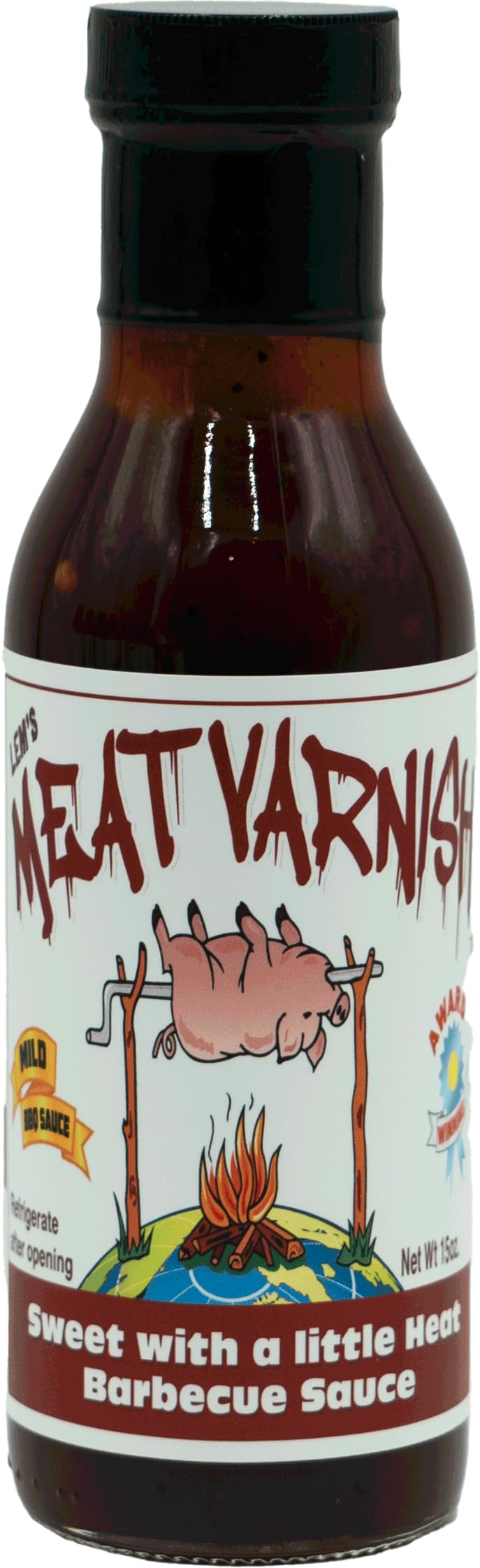 Lem’s Meat Varnish Mild BBQ Sauce – Sweet BBQ Sauce for Meat, Chicken, and More – Gluten Free – Best for Grilling, Smoking & Marinating – 12 oz Bottle